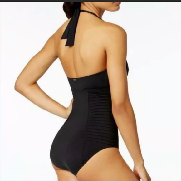 NWOT CALVIN KLEIN Side Pleated One piece swing sui - Picture 3 of 10